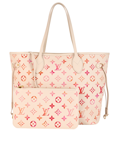 Neverfull Sunrise Aquarelle MM, &pound;1,850, Handbags, Pink/White, Leather, Front view